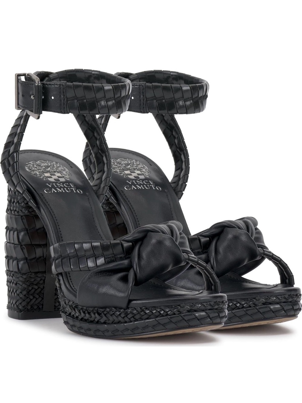 Vince Camuto Black Braided Knot Platform Sandals. “Fancey.”